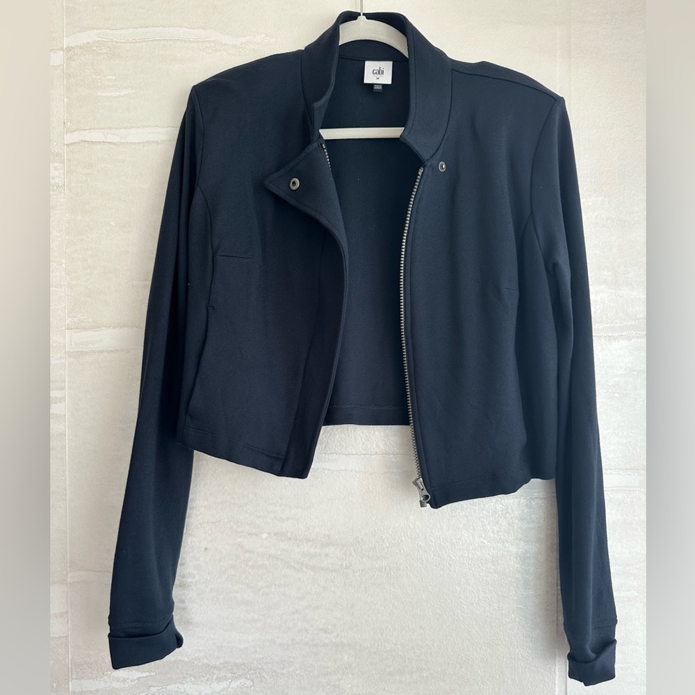 CAbi Navy Blue Bomber/Moto Style Jacket Women’s Medium